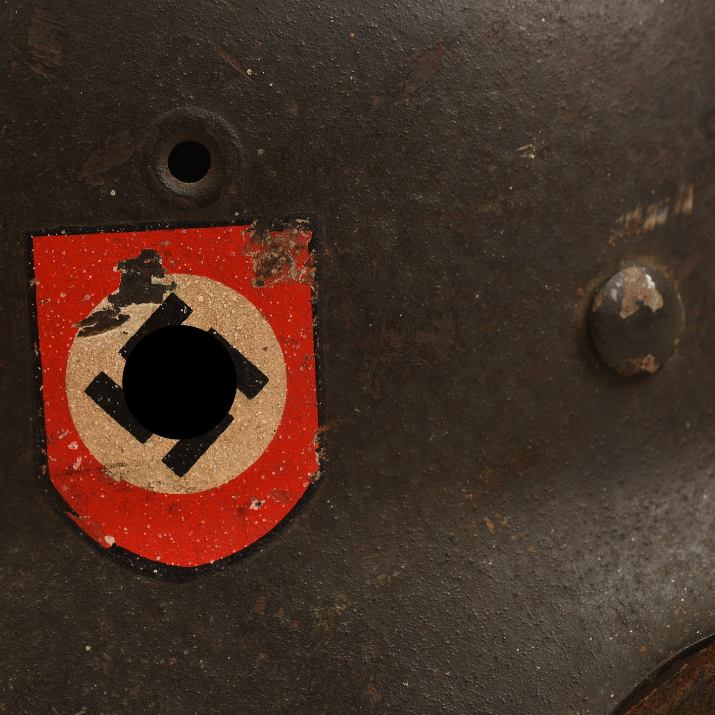 GERMAN WWII SS POLICE M.42 DOUBLE DECAL COMBAT HELMET