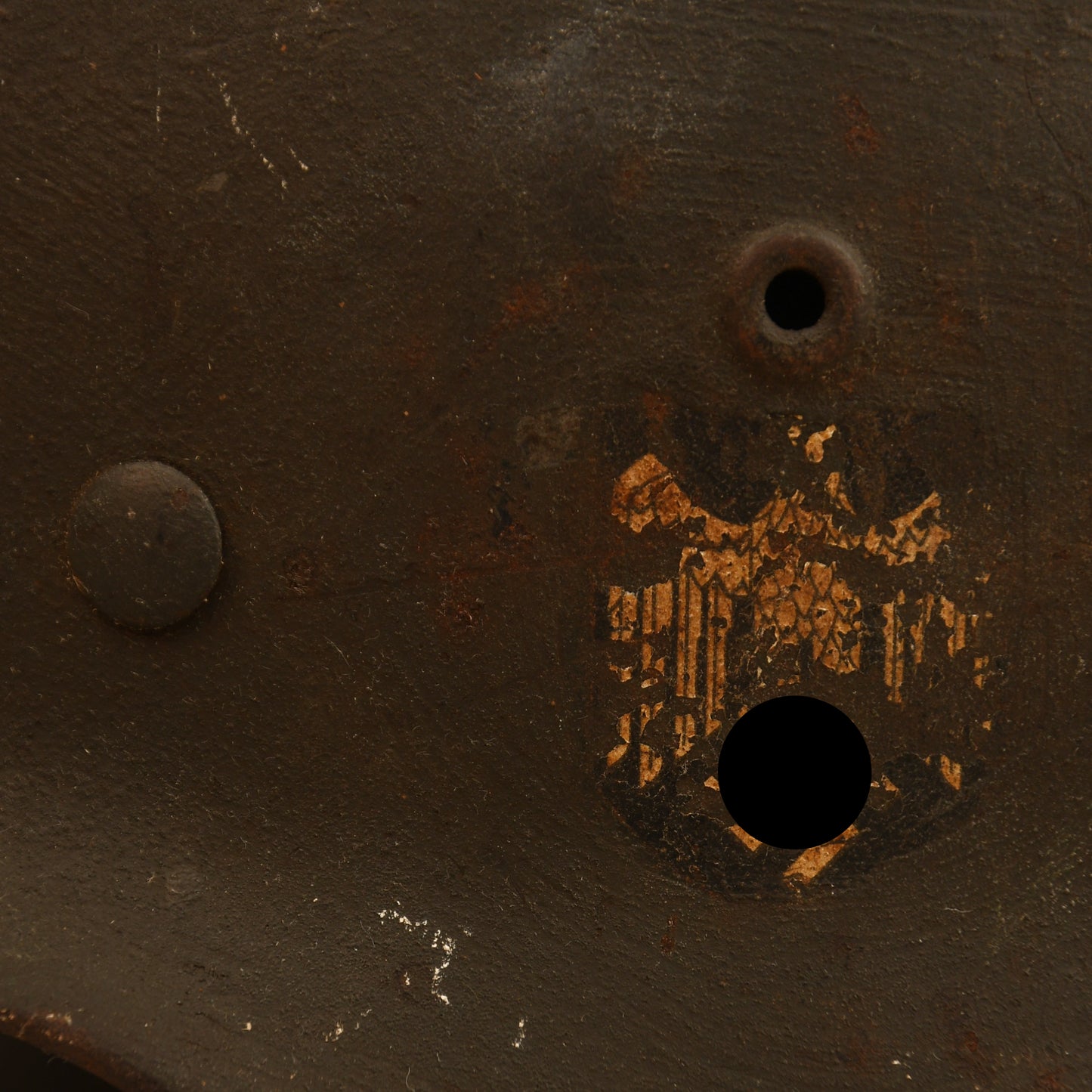 German WWII Army M.40 Single Decal Combat Helmet, Large Size