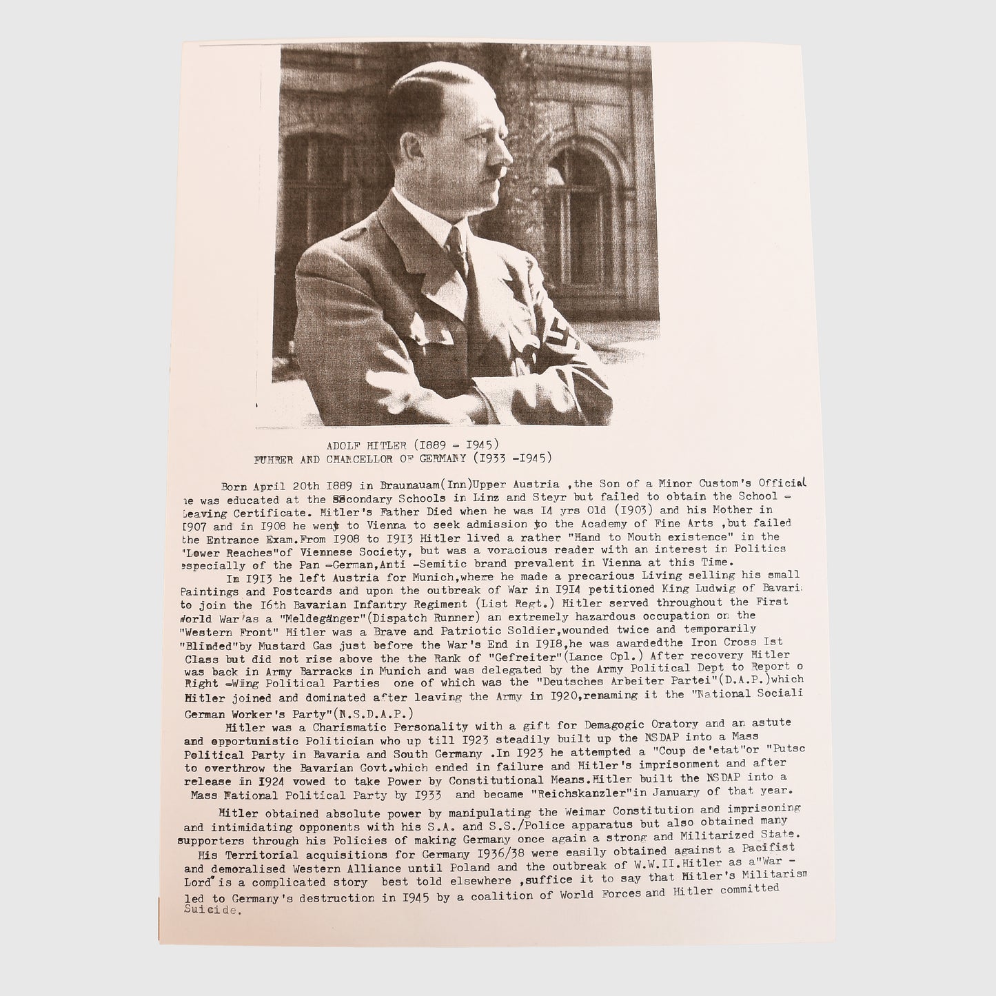 German WWII Adolf Hitler Signed Promotion Document – 1942