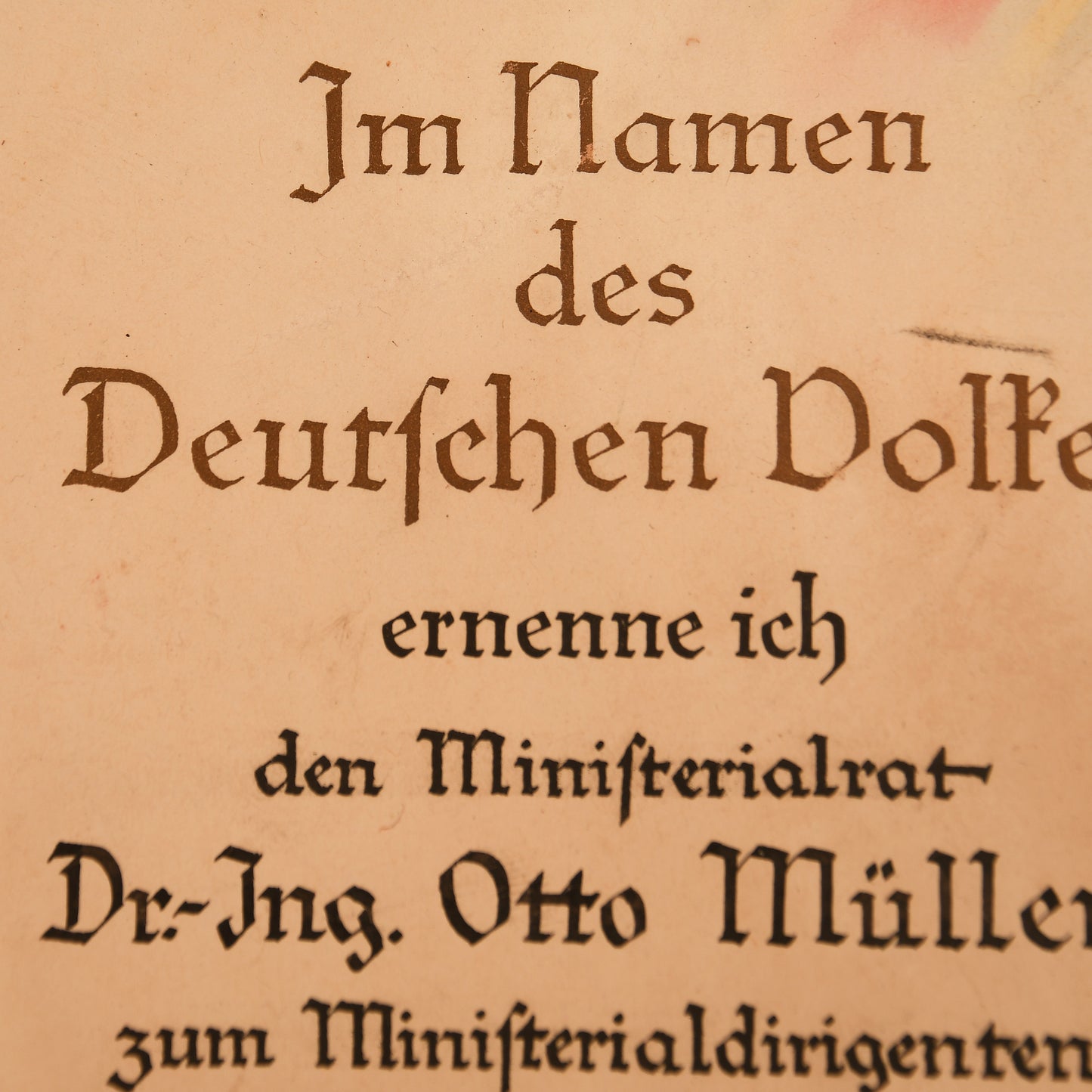 German WWII Adolf Hitler Signed Promotion Document – 1942
