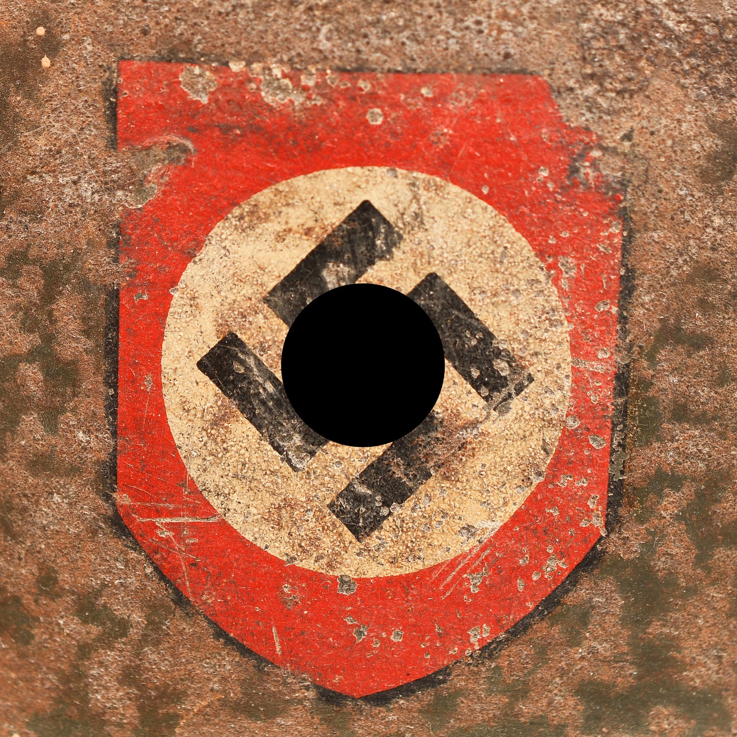 German WWII Barn Find Double Decal SS Helmet