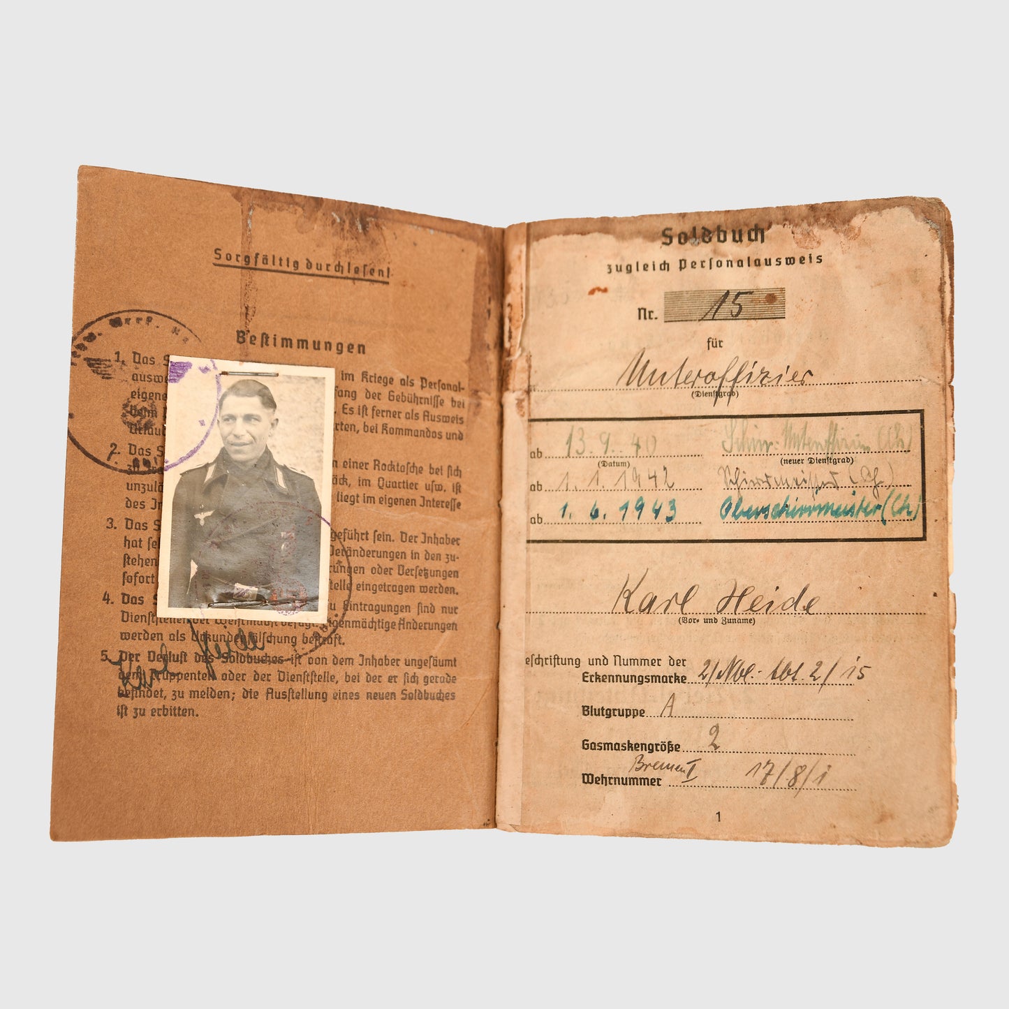 German WWII Chemical Warfare Troops Parade Tunic and Document Grouping