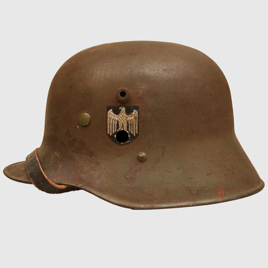 German WWII Ex-Austrian WWI M17 Army Double Decal Transitional Helmet