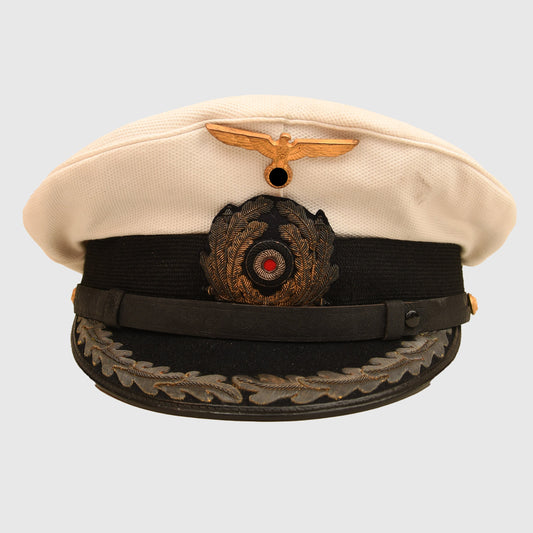 German WWII Kriegsmarine Senior Officer’s White-Top Visor Cap