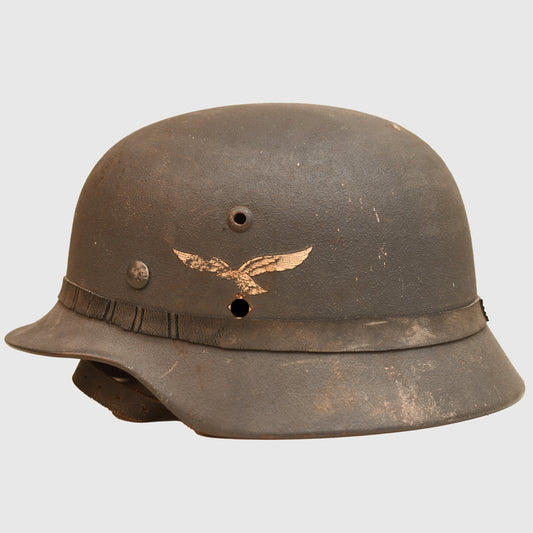 German WWII Luftwaffe Reworked M35 Single Decal Combat Helmet