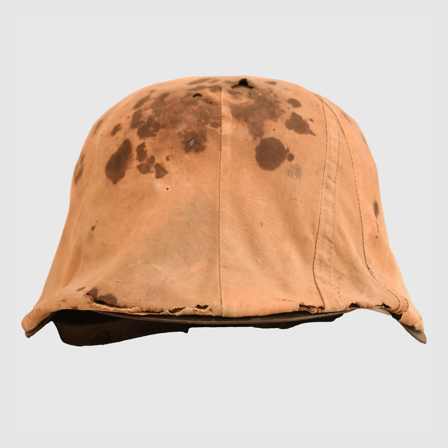 German WWII M42 Combat Helmet with Field-Made Cover