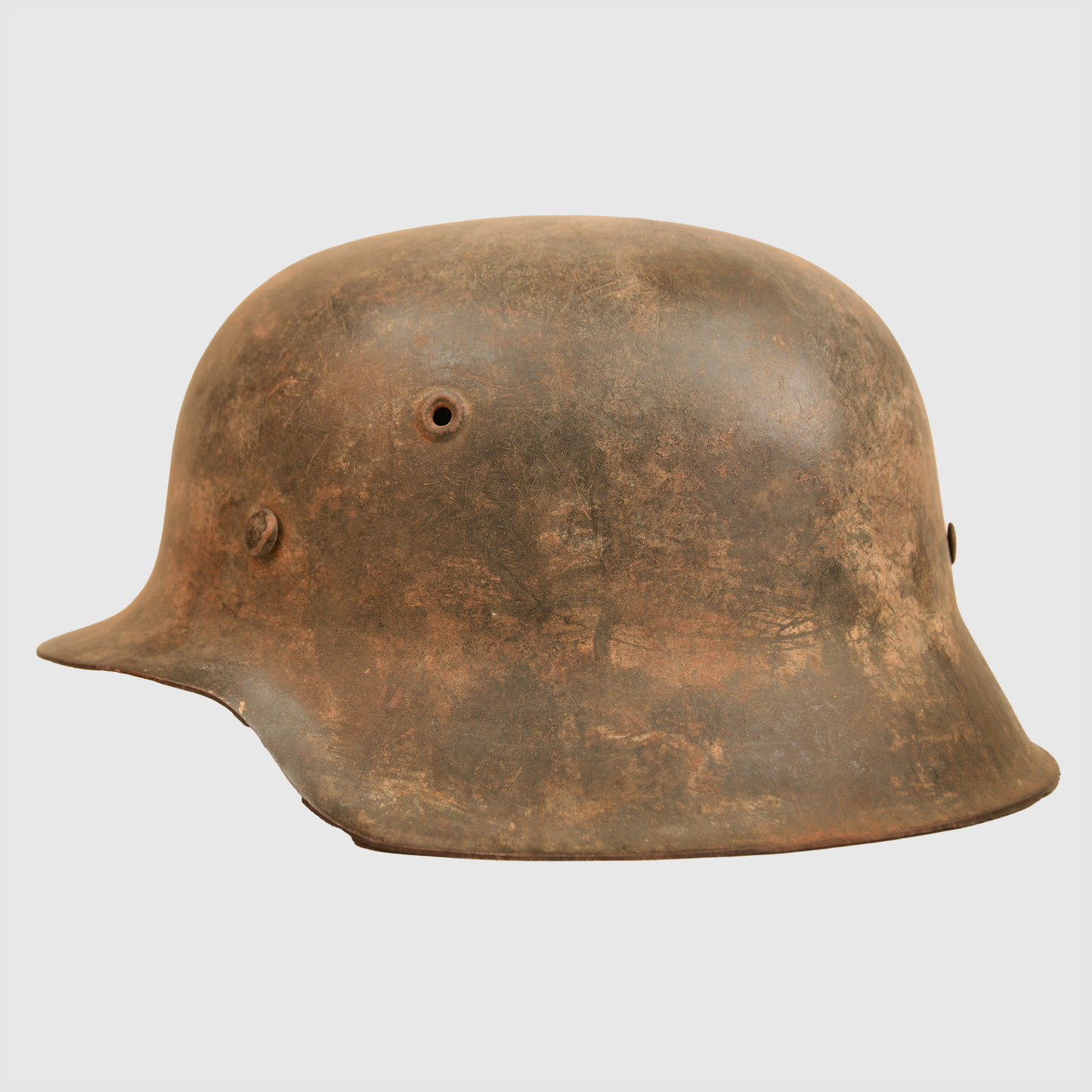 German WWII M42 Combat Helmet with Field-Made Cover