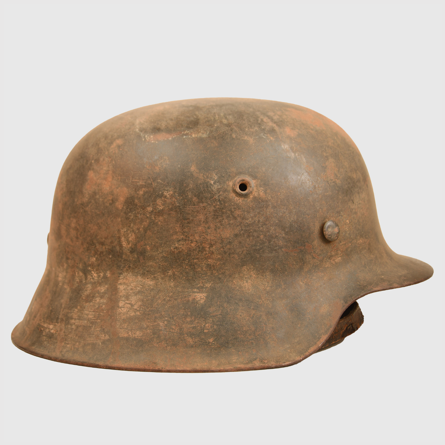 German WWII M42 Combat Helmet with Field-Made Cover