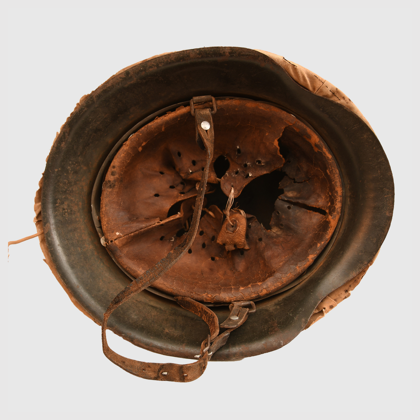German WWII M42 Combat Helmet with Field-Made Cover