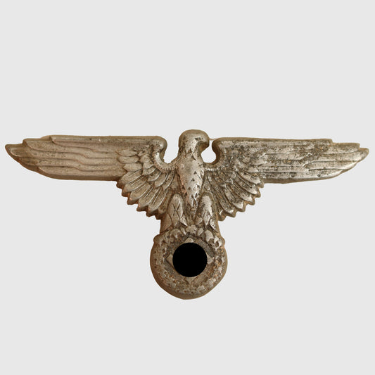 German WWII SS Cap Eagle – Silvered Zinc by Assmann