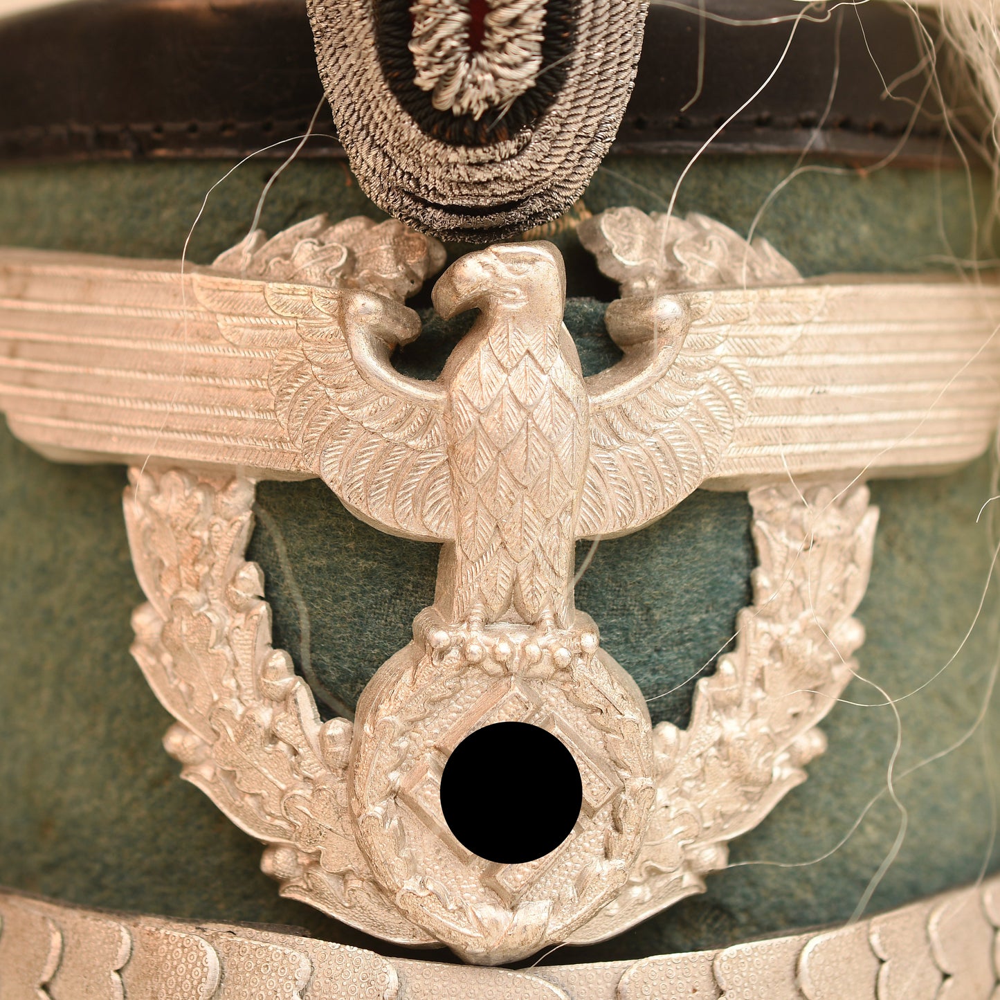 German WWII Schutzpolizei Officer’s Shako with Parade Plume