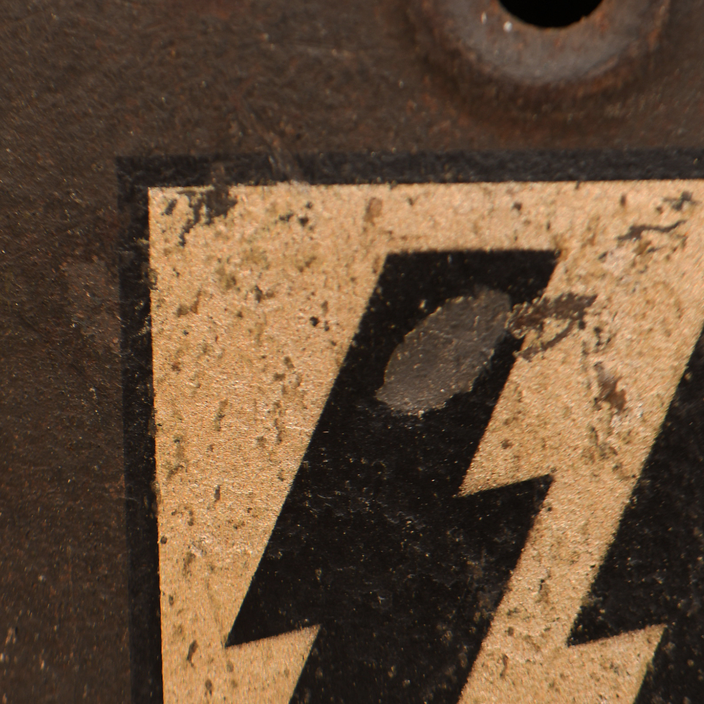German WWII Waffen SS Model 1942 Raw Edge Single Decal Helmet