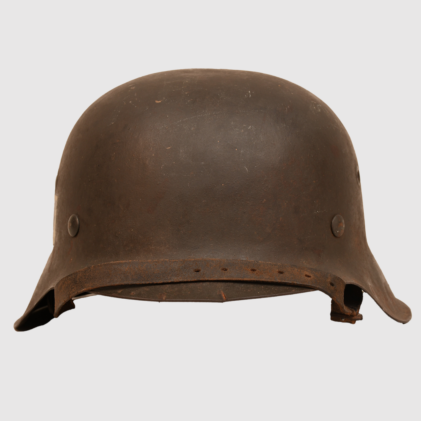 German WWII Waffen SS Model 1942 Raw Edge Single Decal Helmet