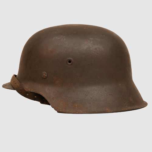 German WWII Waffen SS Model 1942 Raw Edge Single Decal Helmet
