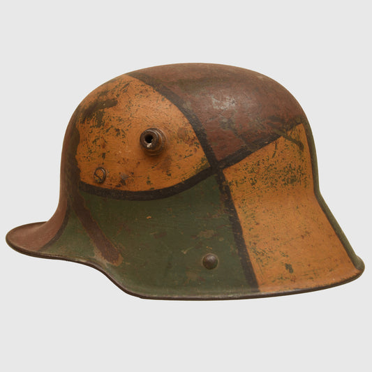 German WWI Camouflaged M16 Combat Helmet