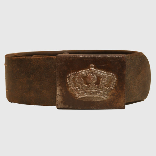 German WWI Hessian All Steel Buckle on Its Original Belt