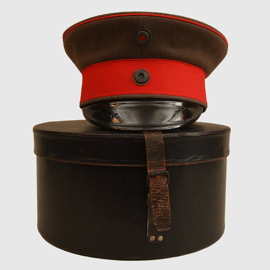 German WWI Prussian Officer’s Field Grey Visor Cap, Cased