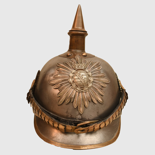 German WWI Saxon Guard Reiter All Steel Heavy Cavalry Helmet