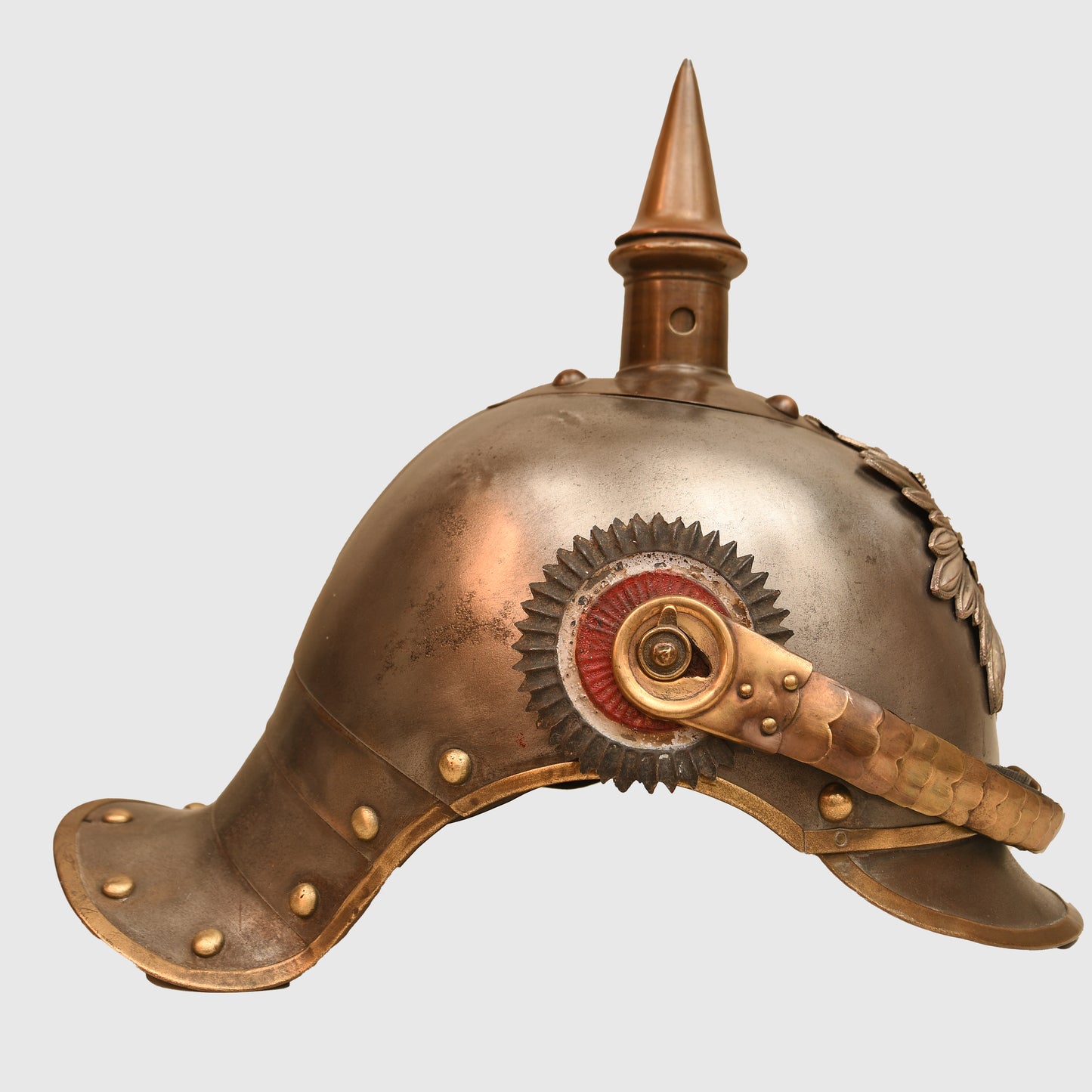 German WWI Saxon Guard Reiter All Steel Heavy Cavalry Helmet